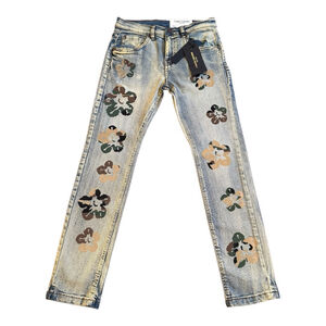 NWT Boys FWRD DENIM Jeans Size 14 Light Blue Camo Flower Slim